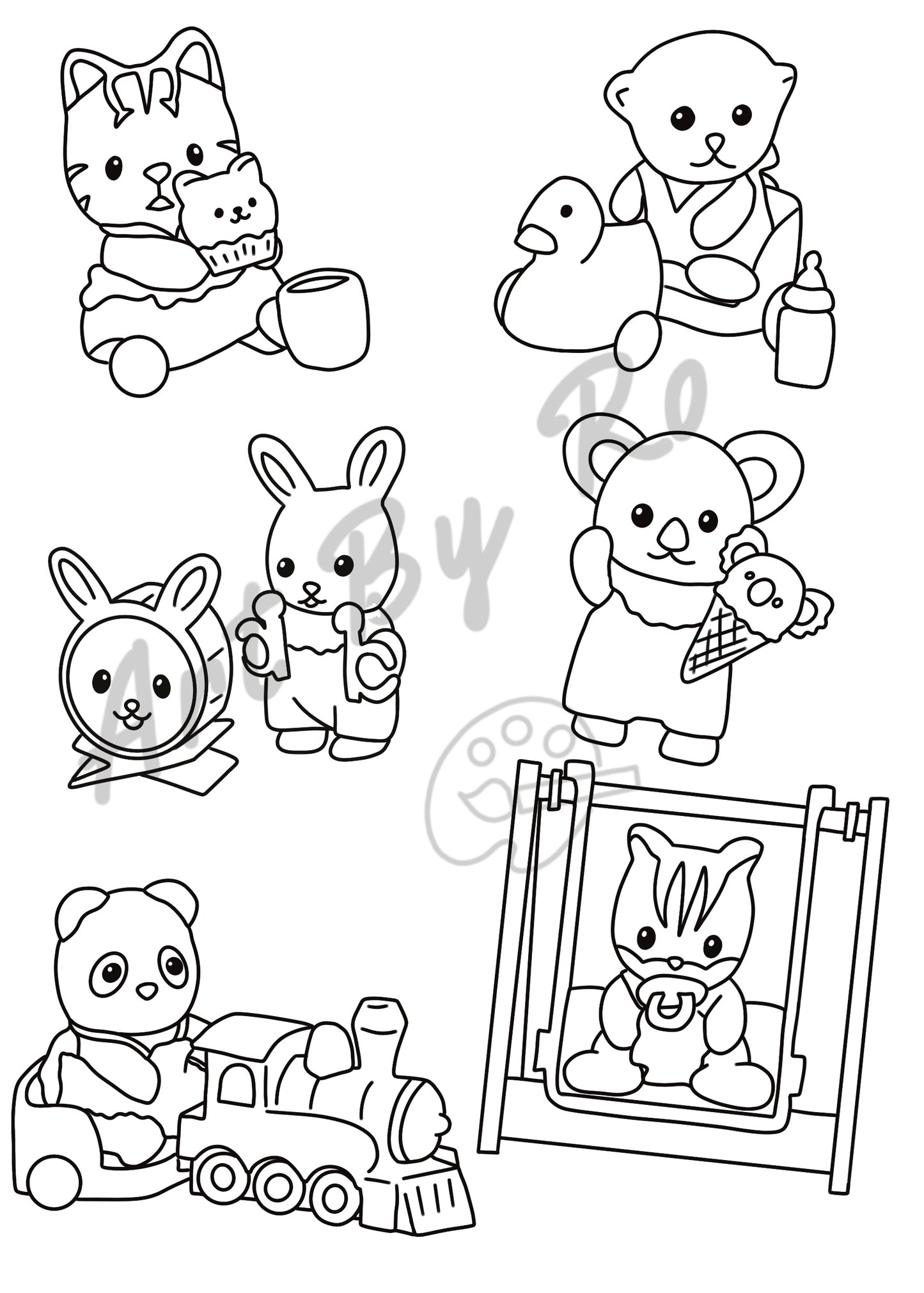 DIGITAL Sylvanian Families colouring book **non refundable