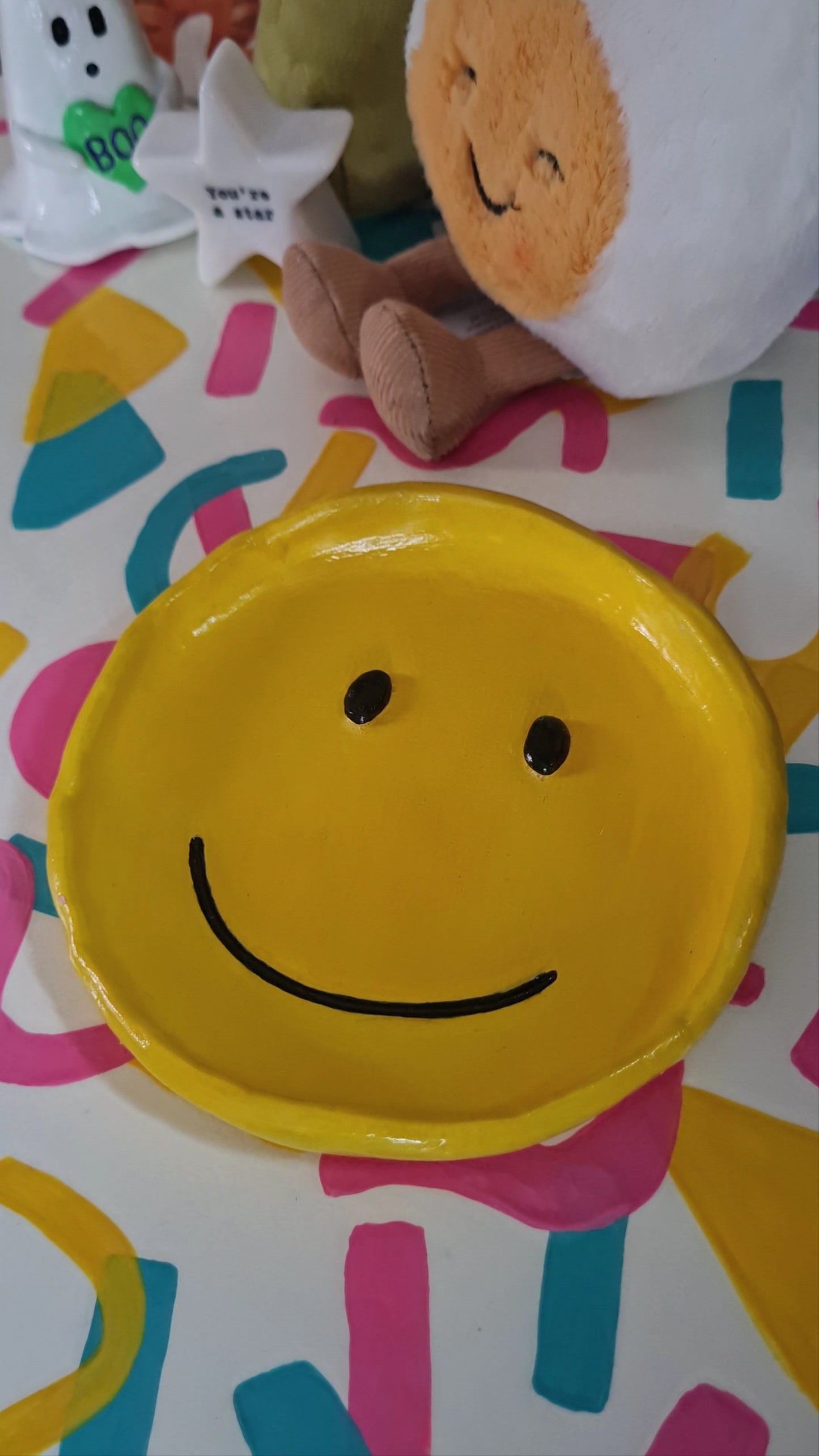 Smiley face trinket dish