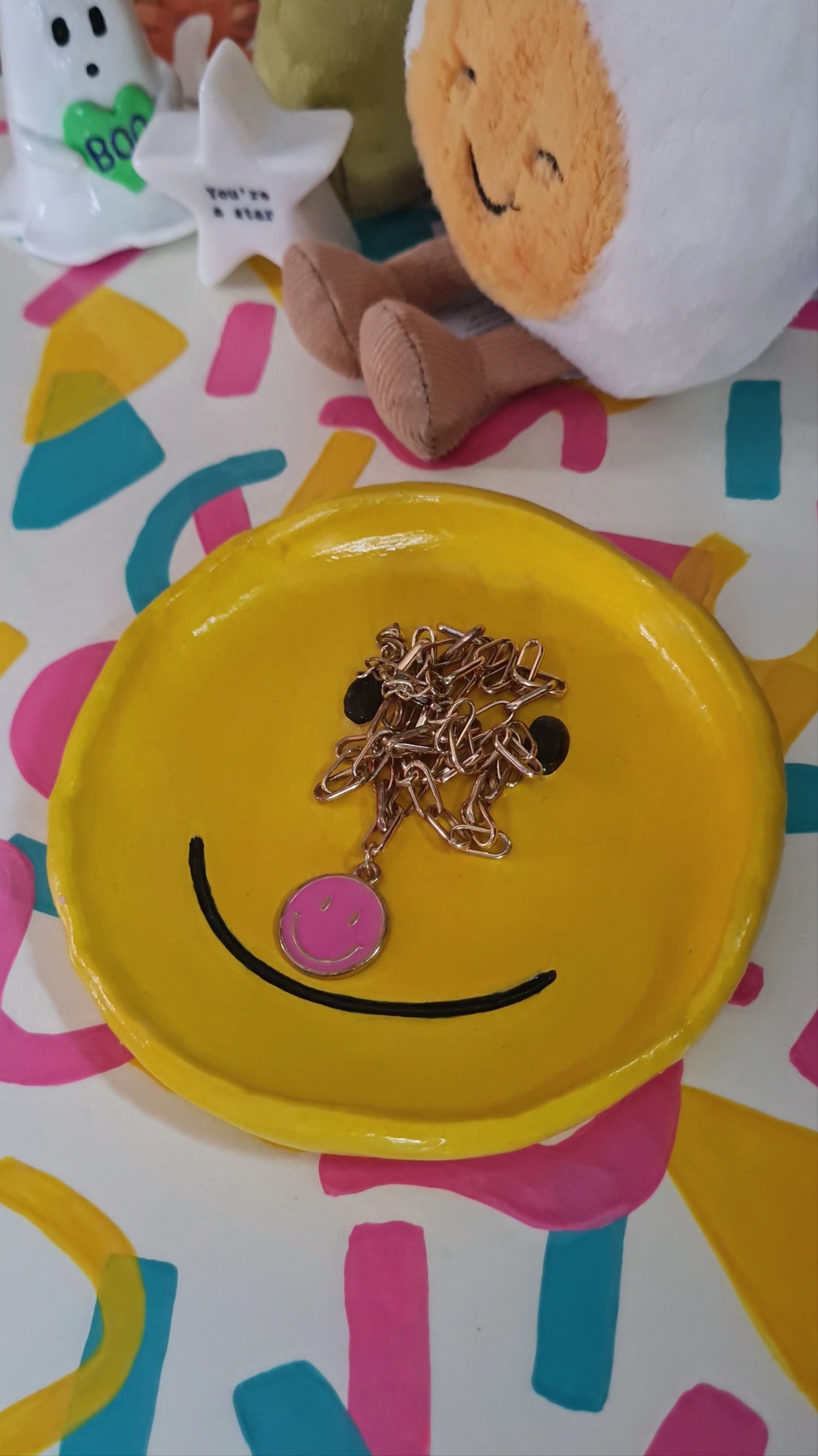 Smiley face trinket dish